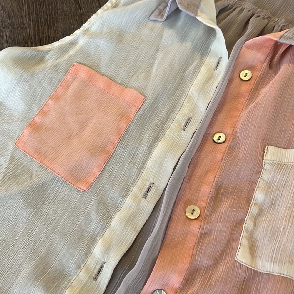 Sheer button down top - Picture 2 of 4